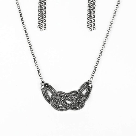 Paparazzi Jewelry Accessories - Nautically Naples - Black Necklace - Vintage - Picture 2 of 6